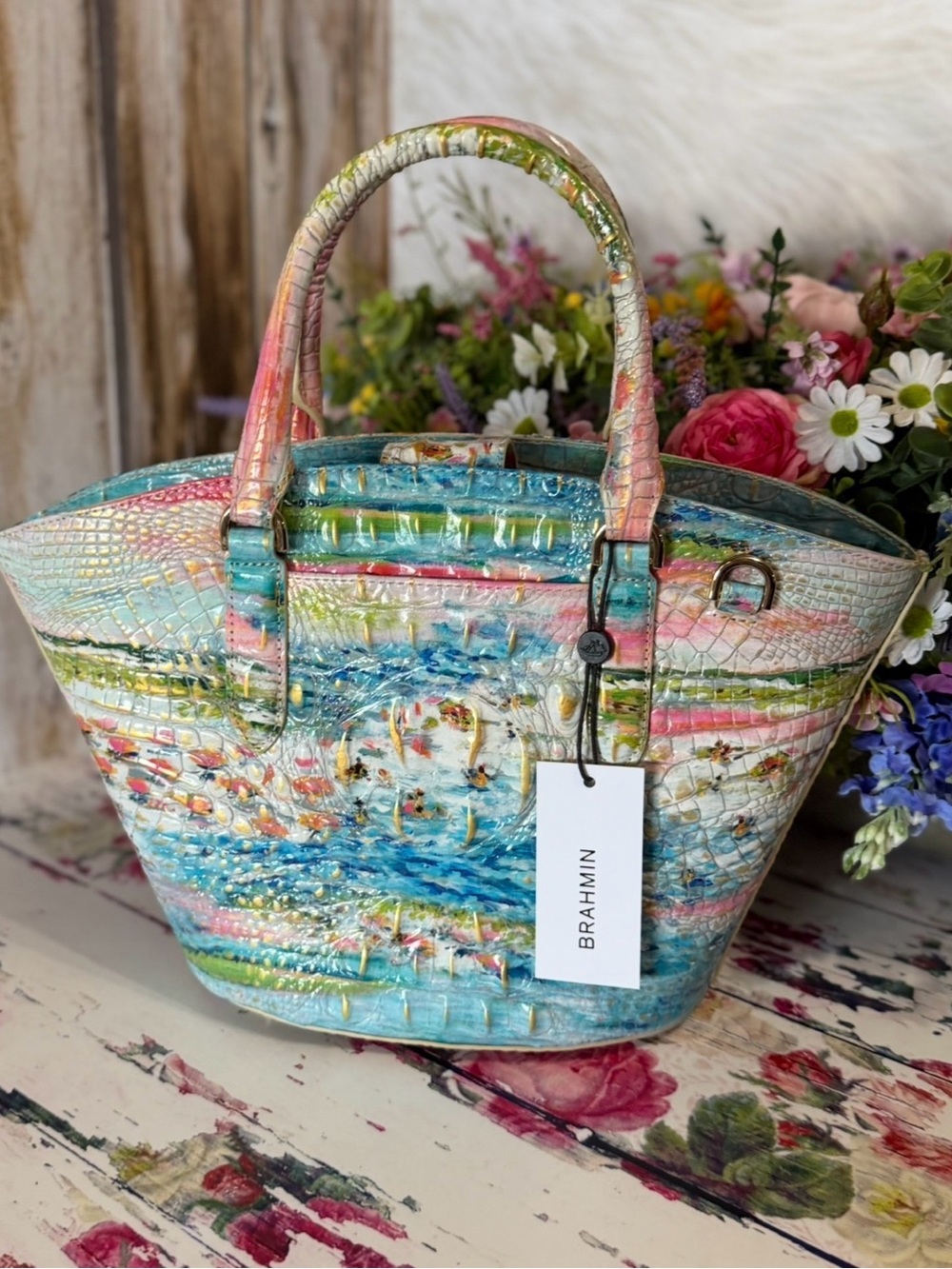 Brahmin Jenny Staycation Shoulder Bag NWT Fish Tropical Beauty 2x EYES FIRM - Picture 9 of 13